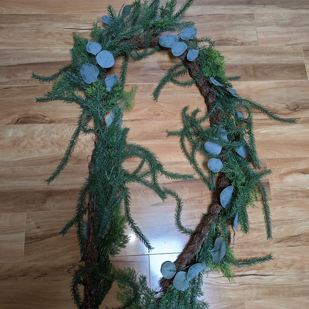 Festive Green Norfolk Pine Faux Holiday Garland